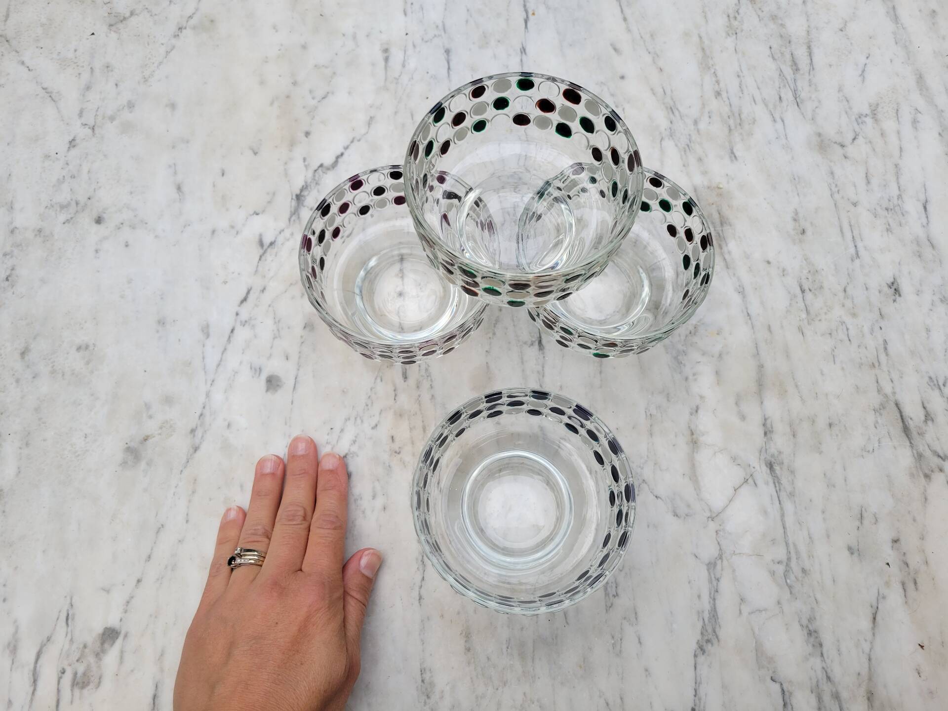 4 glass bowls La Rochère