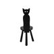 Authentic Spanish Brutalist Chair Tripod Cat Shape Solid Wood