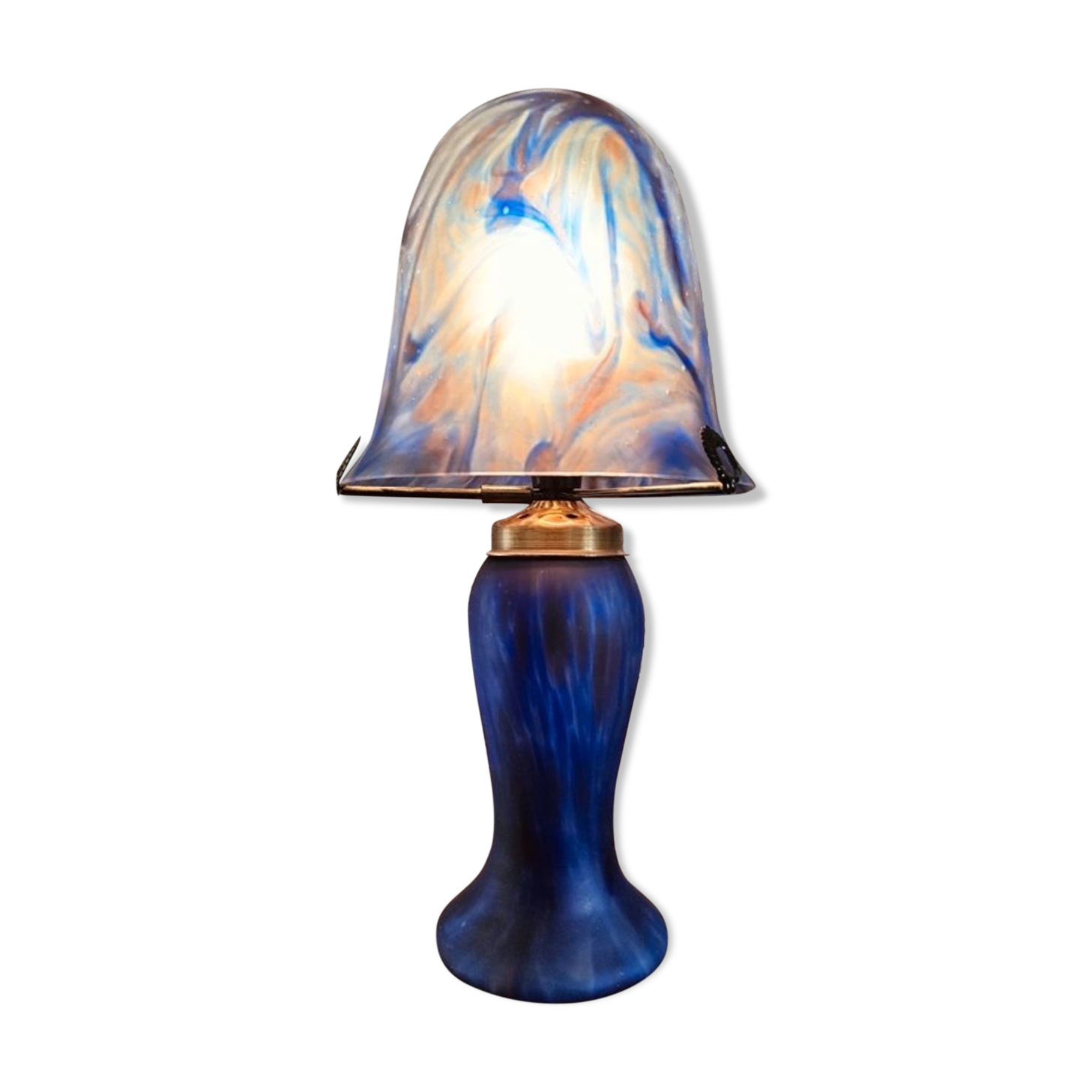 Mushroom lamp in glass paste 1980