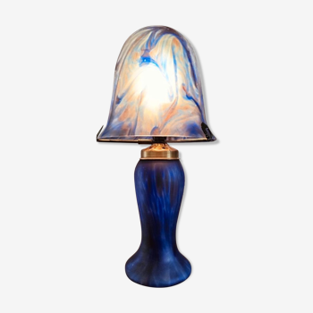 Mushroom lamp in glass paste 1980