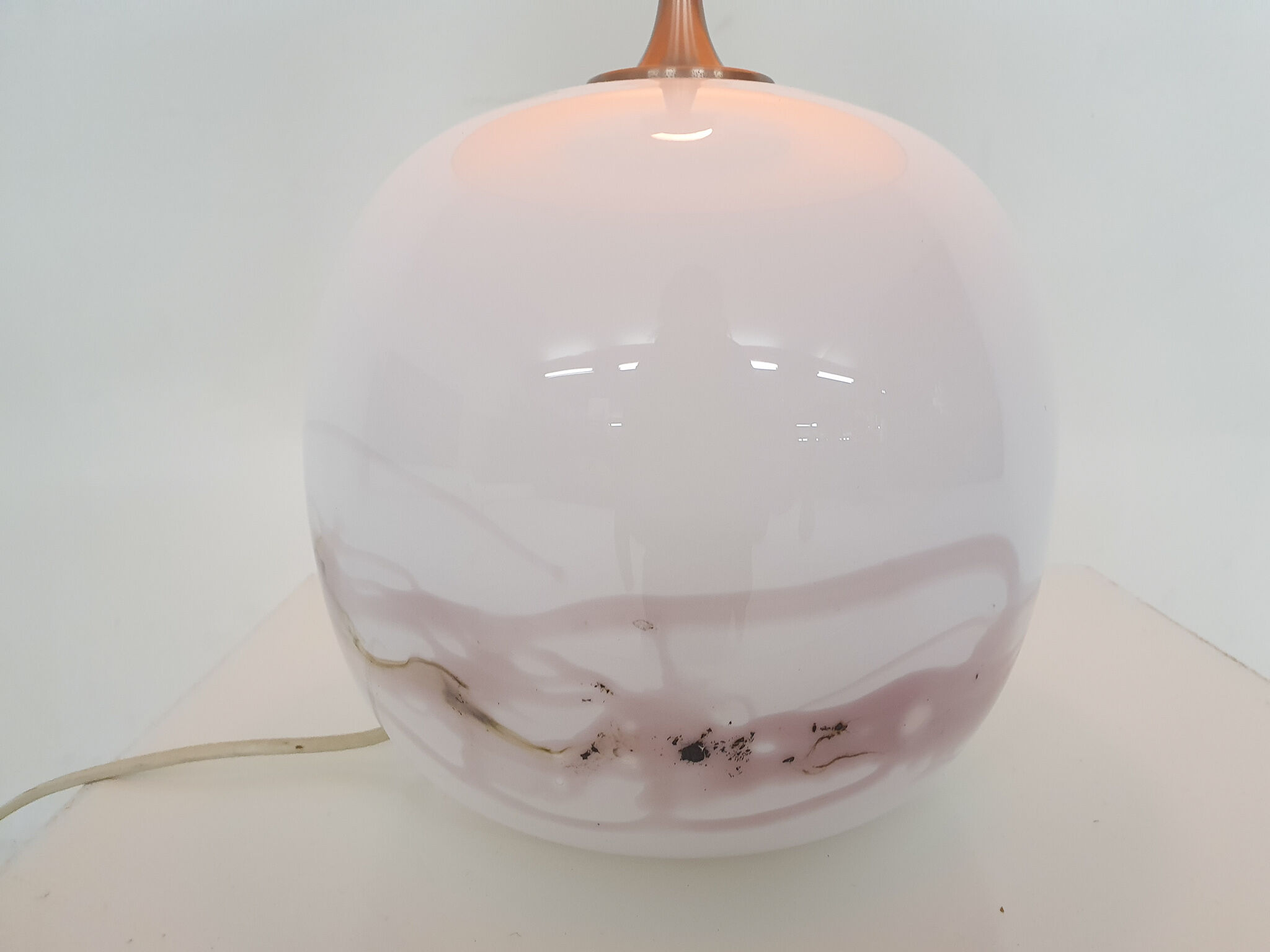 Michale Bang "Sakura" glass table light for Holmegaard, Denmark 1980's