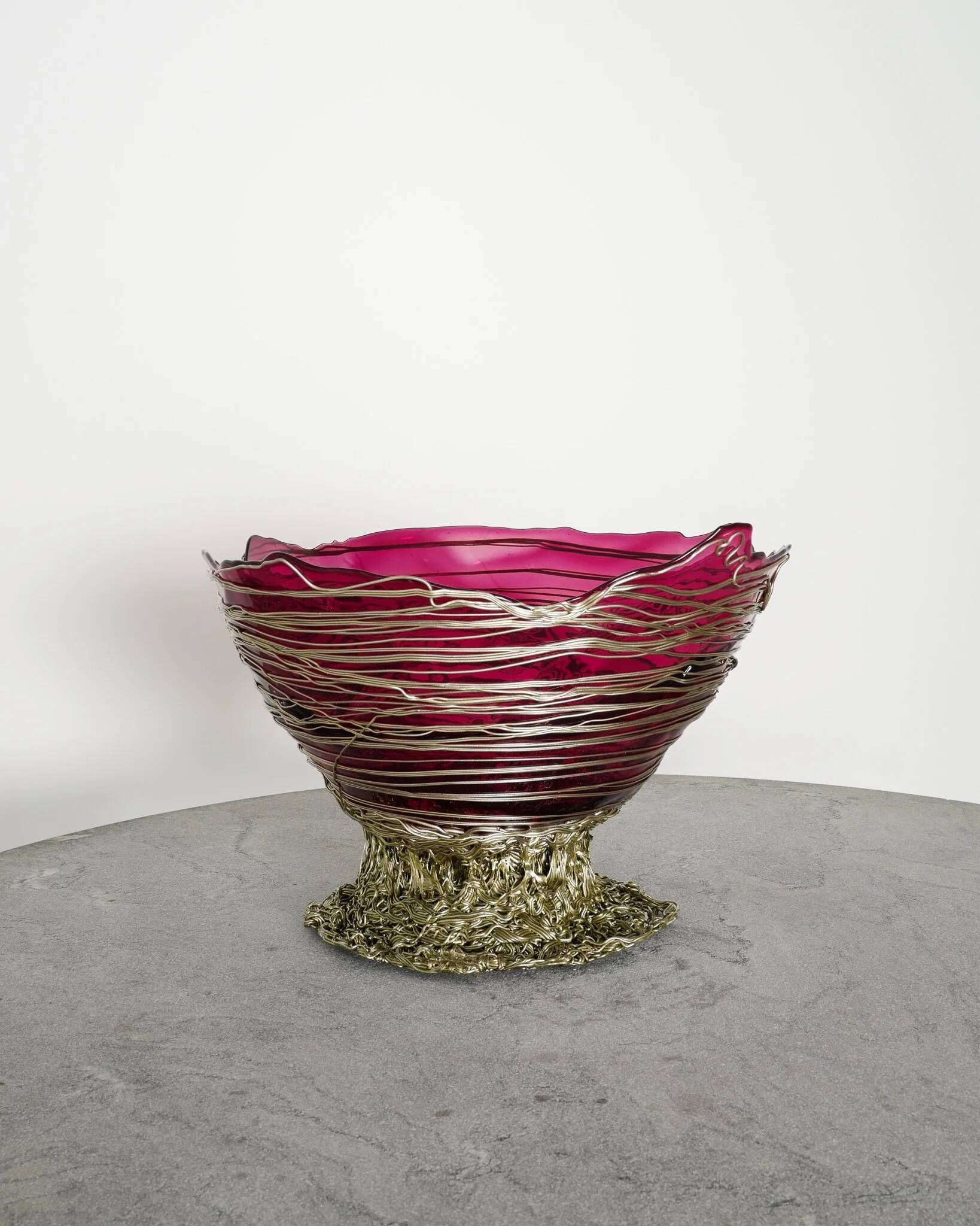 Italian Decorative Contemporary "Ogiva Basket" Purple Bowl by Gaetano Pesce