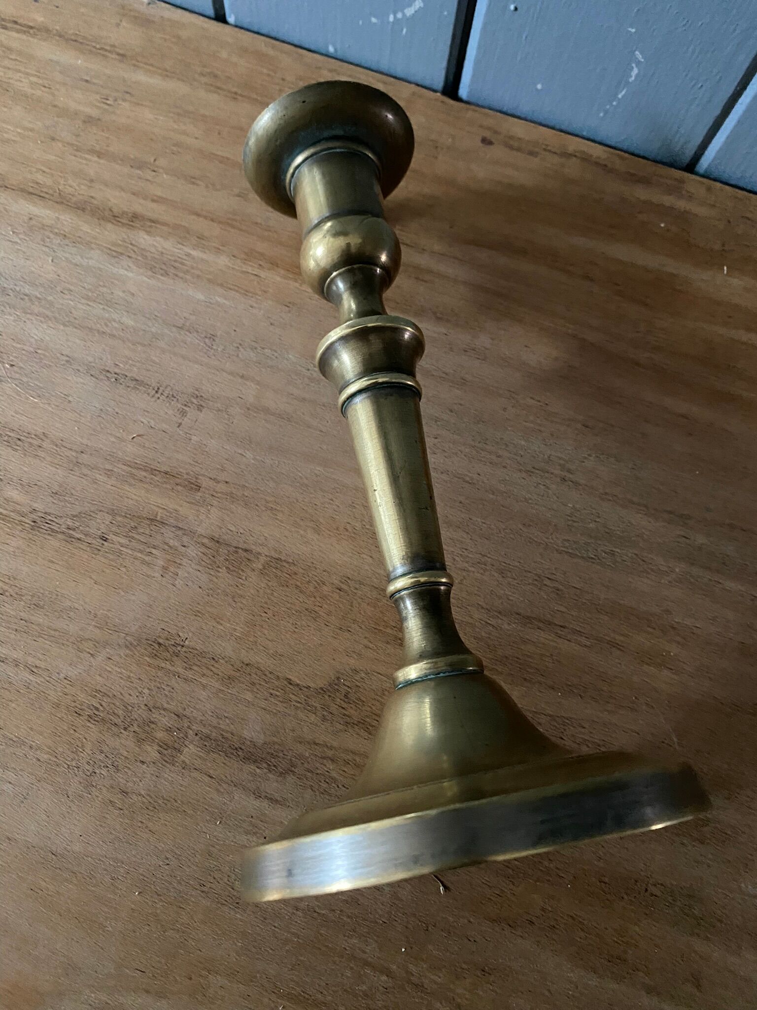 Old brass candle holder
