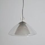 Mid-century glass and chrome hanging lamp, 1970s