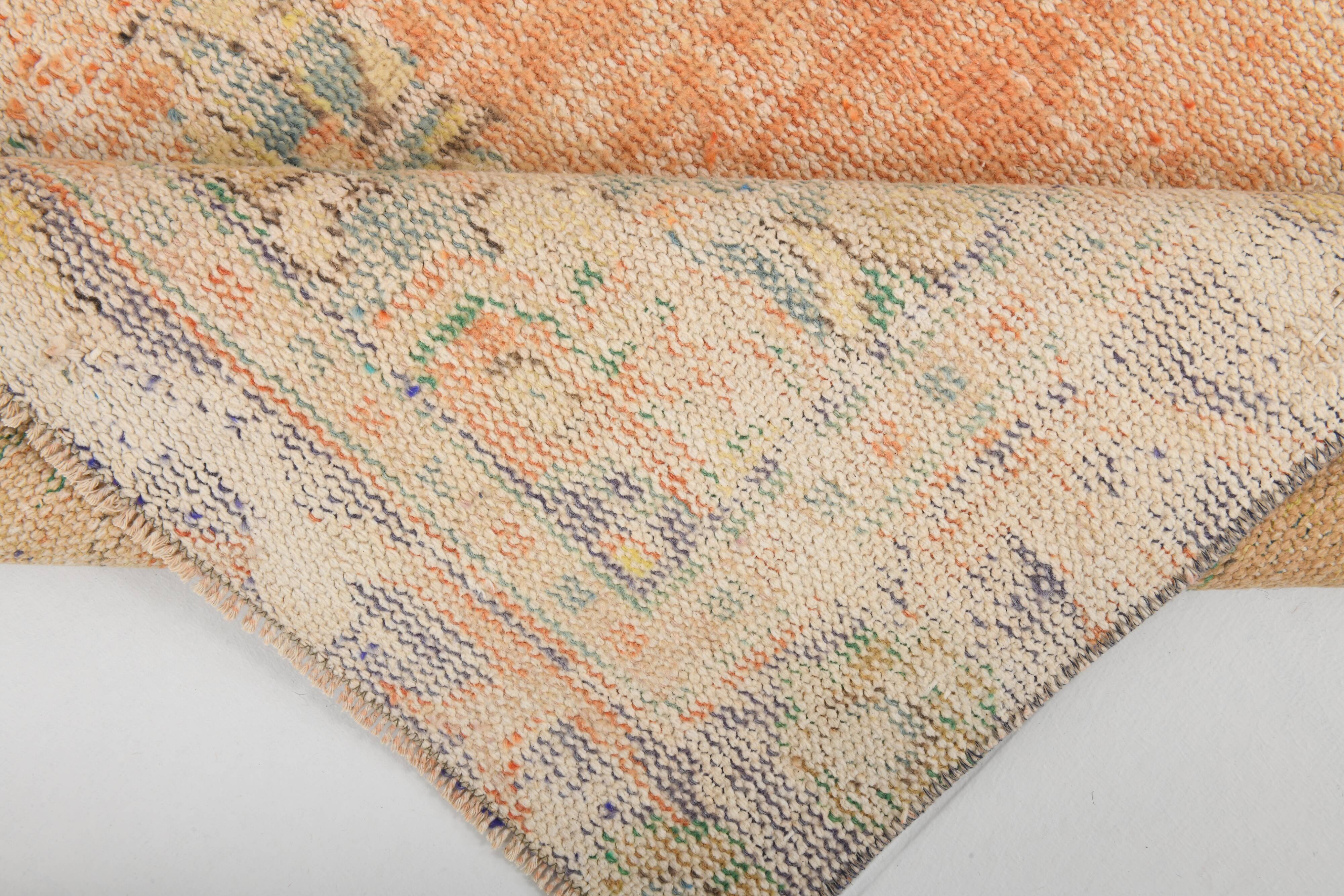 Apricot Tones Oversize Vintage Oushak Rug, 174x300 Cm