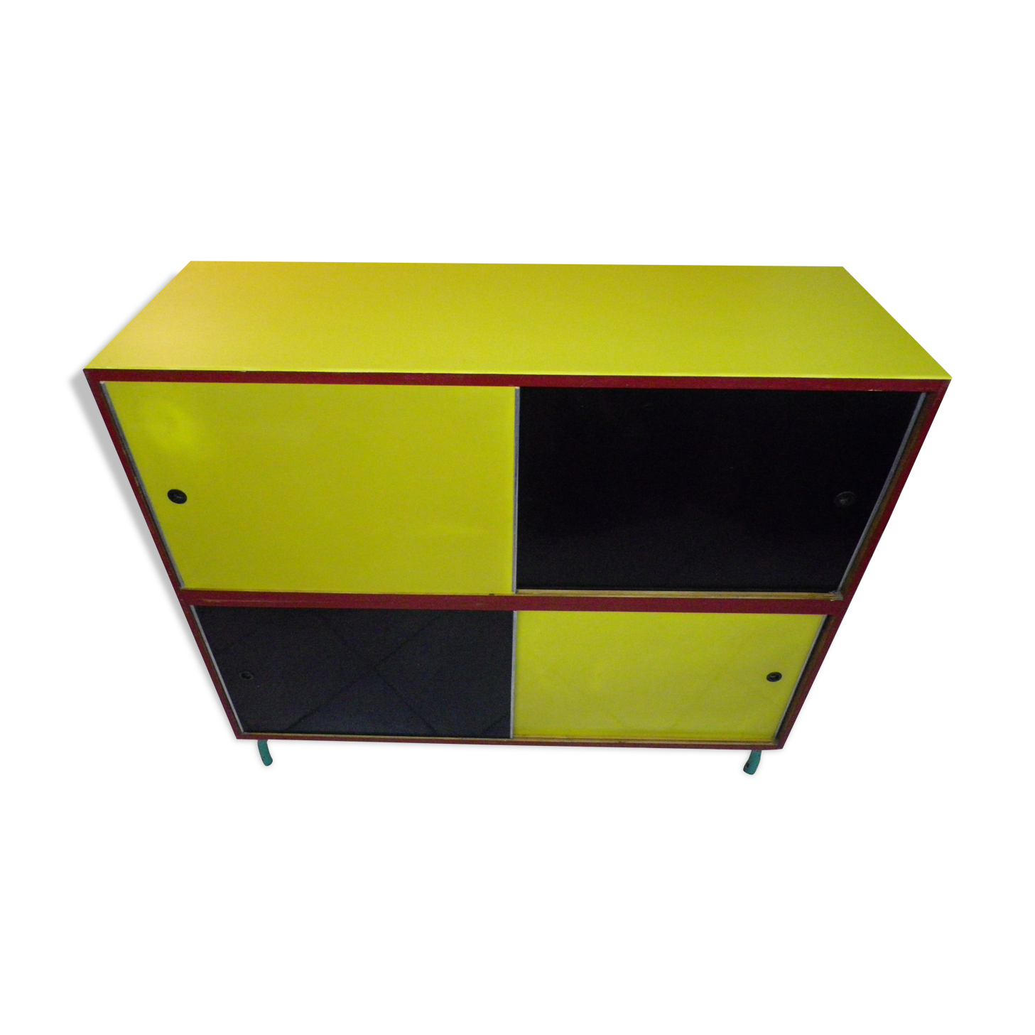 Vintage storage cabinet/sideboard with shelves, wood, formica, carlene