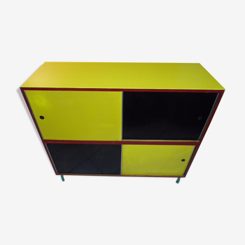 Vintage storage cabinet/sideboard with shelves, wood, formica, carlene