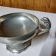 Burgundy footed cup in pewter with ram's head
