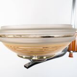 1930s English Art Deco 2-Arm Chrome & Butterscotch Bakelite Chandelier Lamp