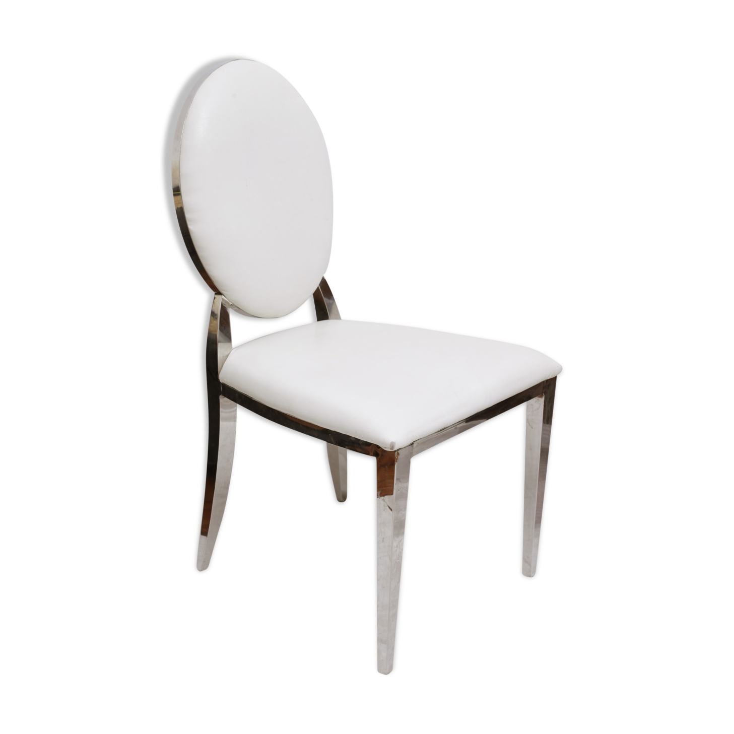 White skai chair and chrome legs