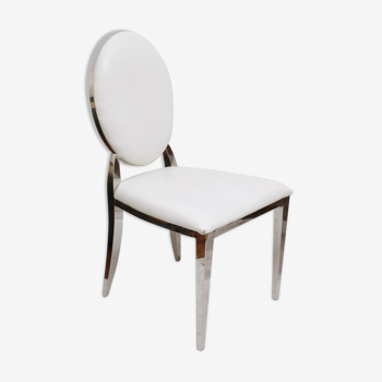 White skai chair and chrome legs