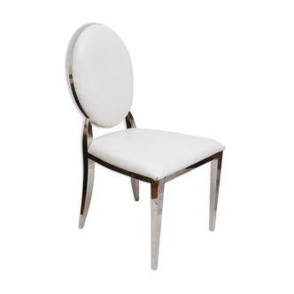 White skai chair and chrome legs