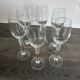 6 Vintage Ribbed Stem Crystal Glasses