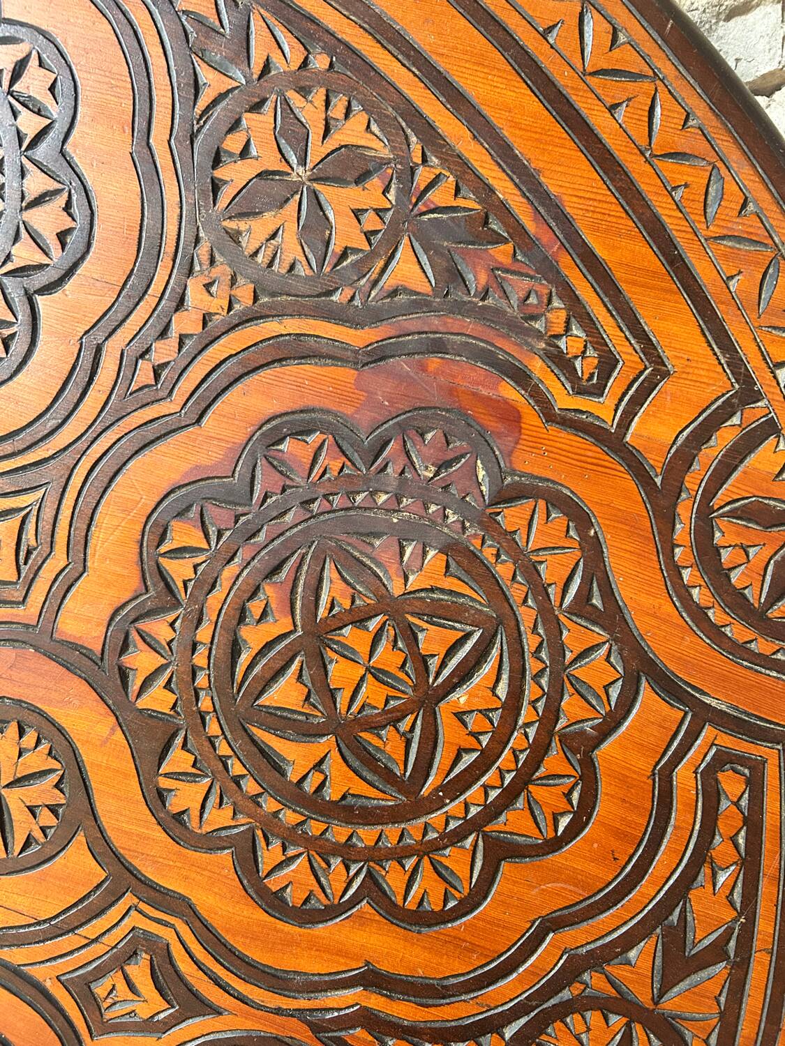 Large carved tray wall decoration