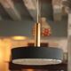 Jean Gandelin suspension in black lacquered sheet metal, white metal, brass, and diffuser in Cristalux/etched Plexiglas.