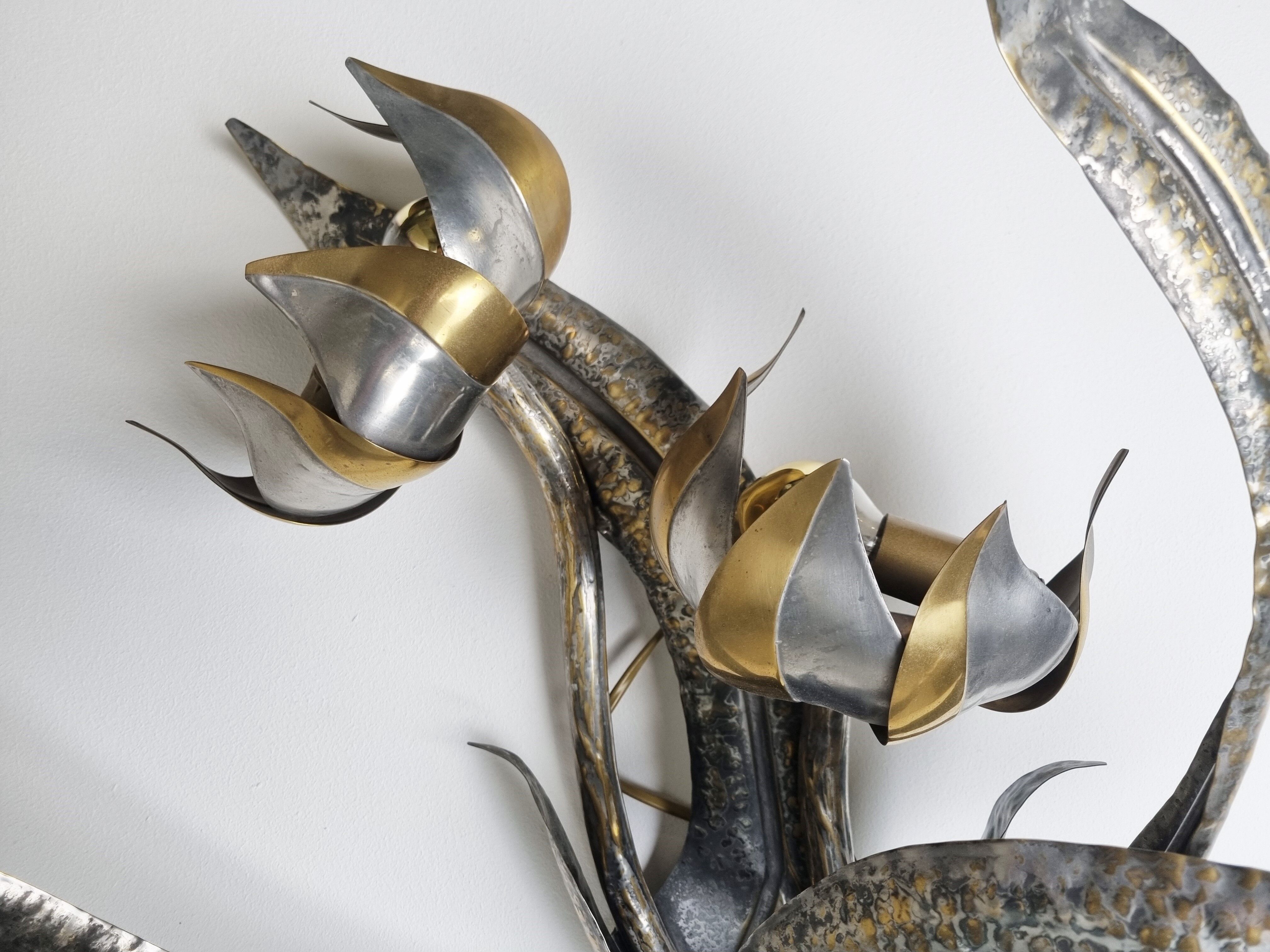 Flower wall lamp by Isabelle & Richard Faure, 1970s