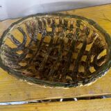 Vintage woven ceramic basket / empty pocket 19 / 25 cm