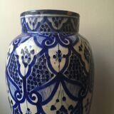 Large blue vase in Moroccan ceramic from Safi