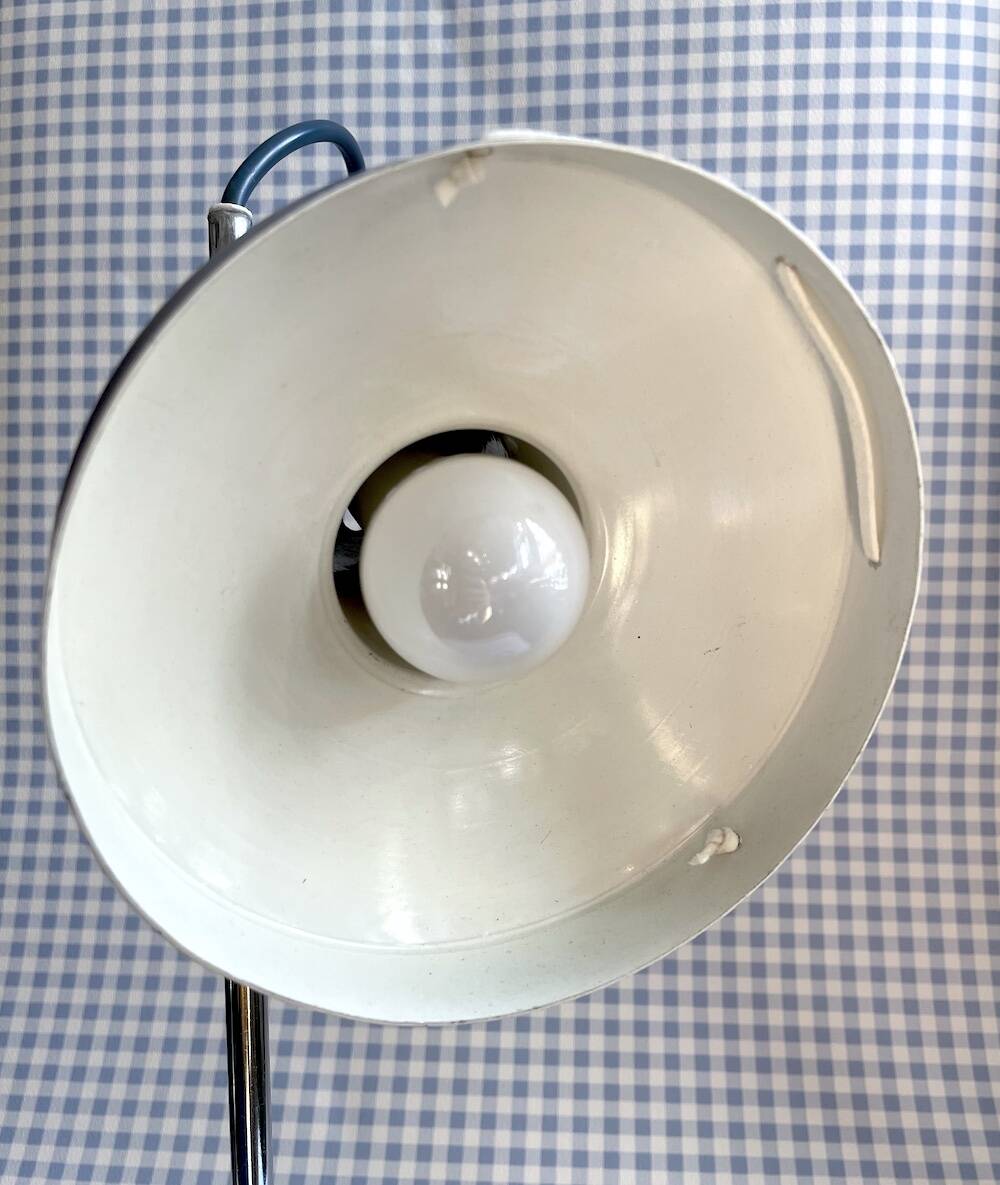 Vintage blue metal desk lamp