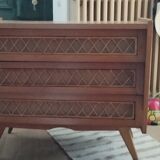 Commode vintage en rotin