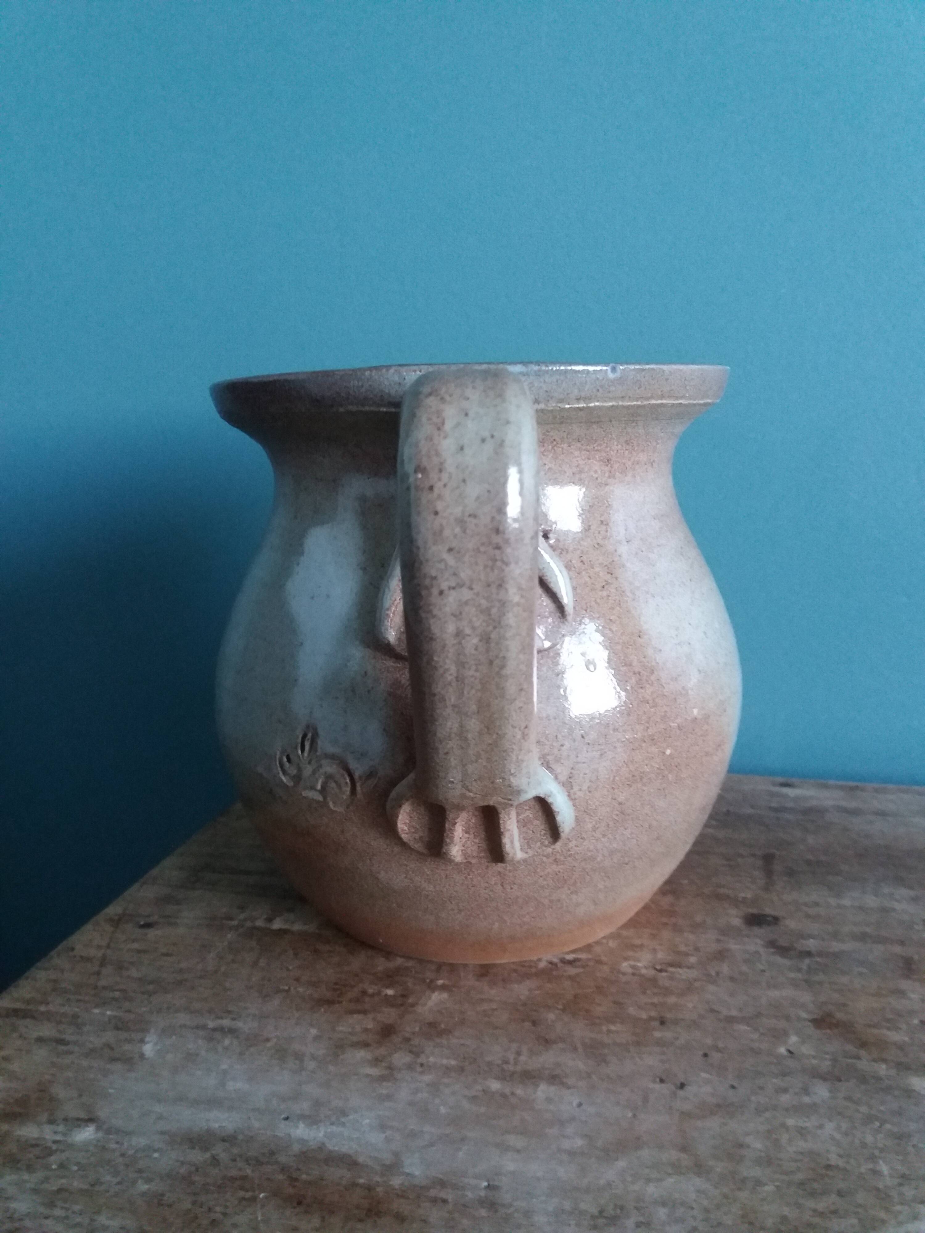 Stoneware ice bucket signed