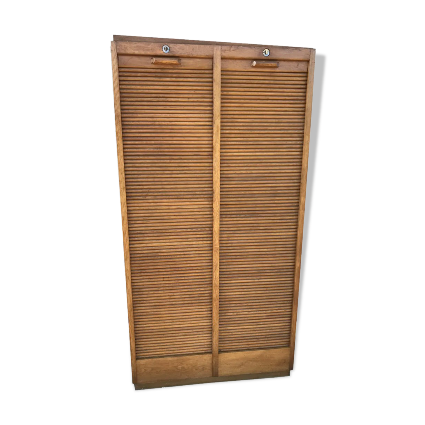 Restored notary cabinet with solid oak curtains