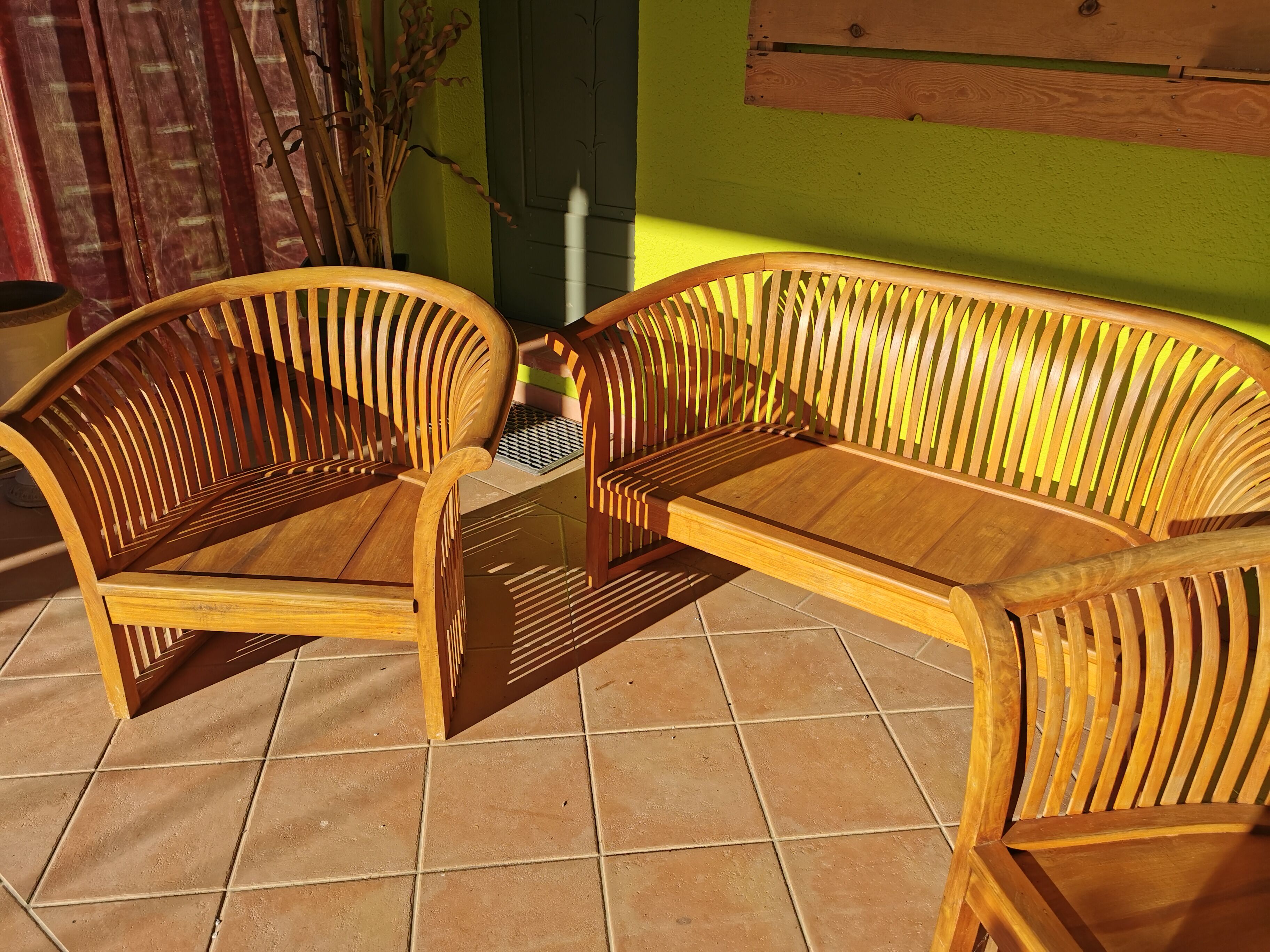 Teak garden furniture