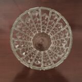 Glass vase diamond pattern in relief