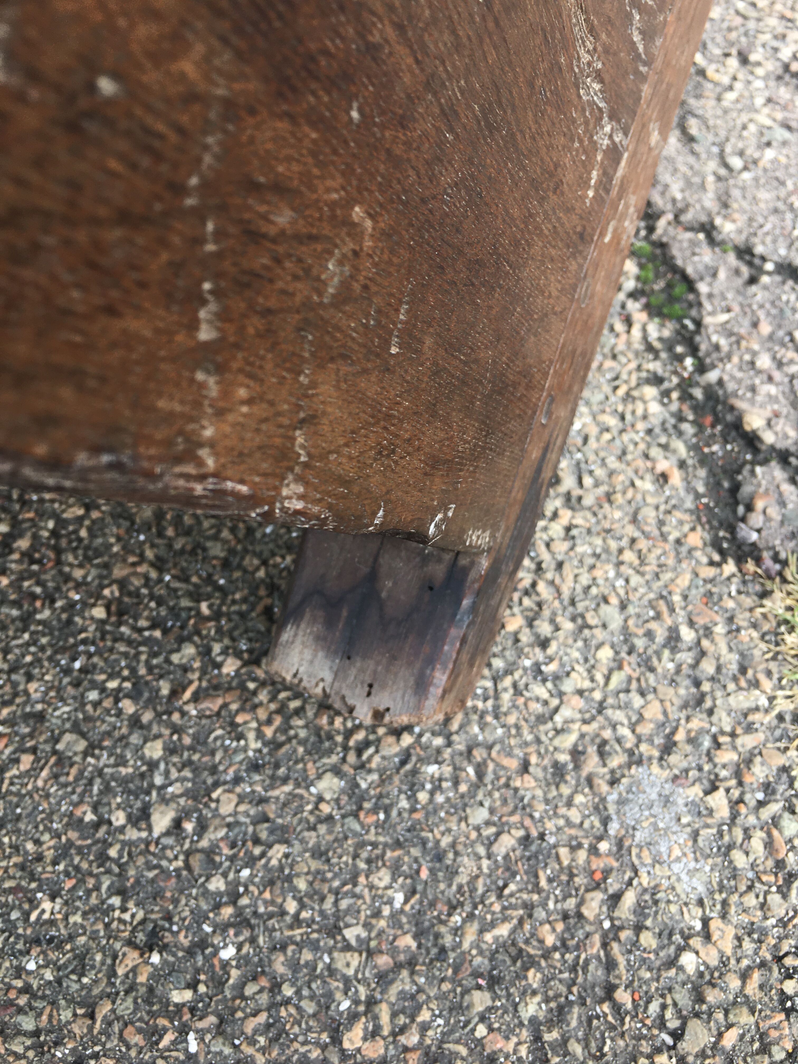 Old solid oak chest early XVIII Brutalist