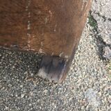 Old solid oak chest early XVIII Brutalist