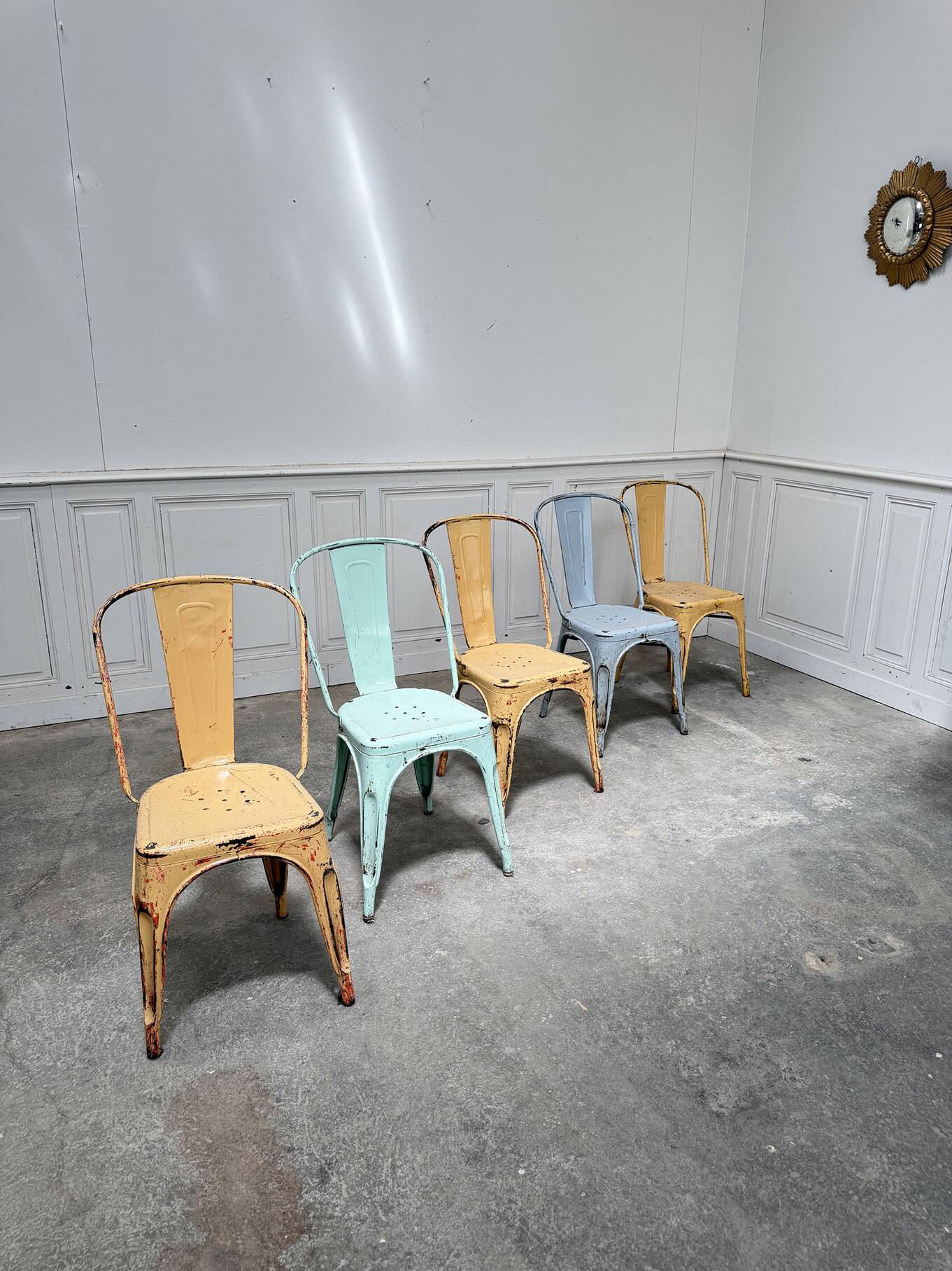 5 chaises Tolix modèle A 60's