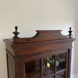 Parisian cupboard Bookcase Bonnetière glazed with small vintage tiles