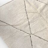 Moroccan Berber carpet blessed ouarain ecru with black diamonds engraved 305x215cm