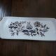 Victoria rectangular tray, hand-painted blue and gold porcelain decoration