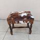 Vintage cowhide trunk stool