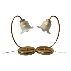 Paire de lampes Fleur