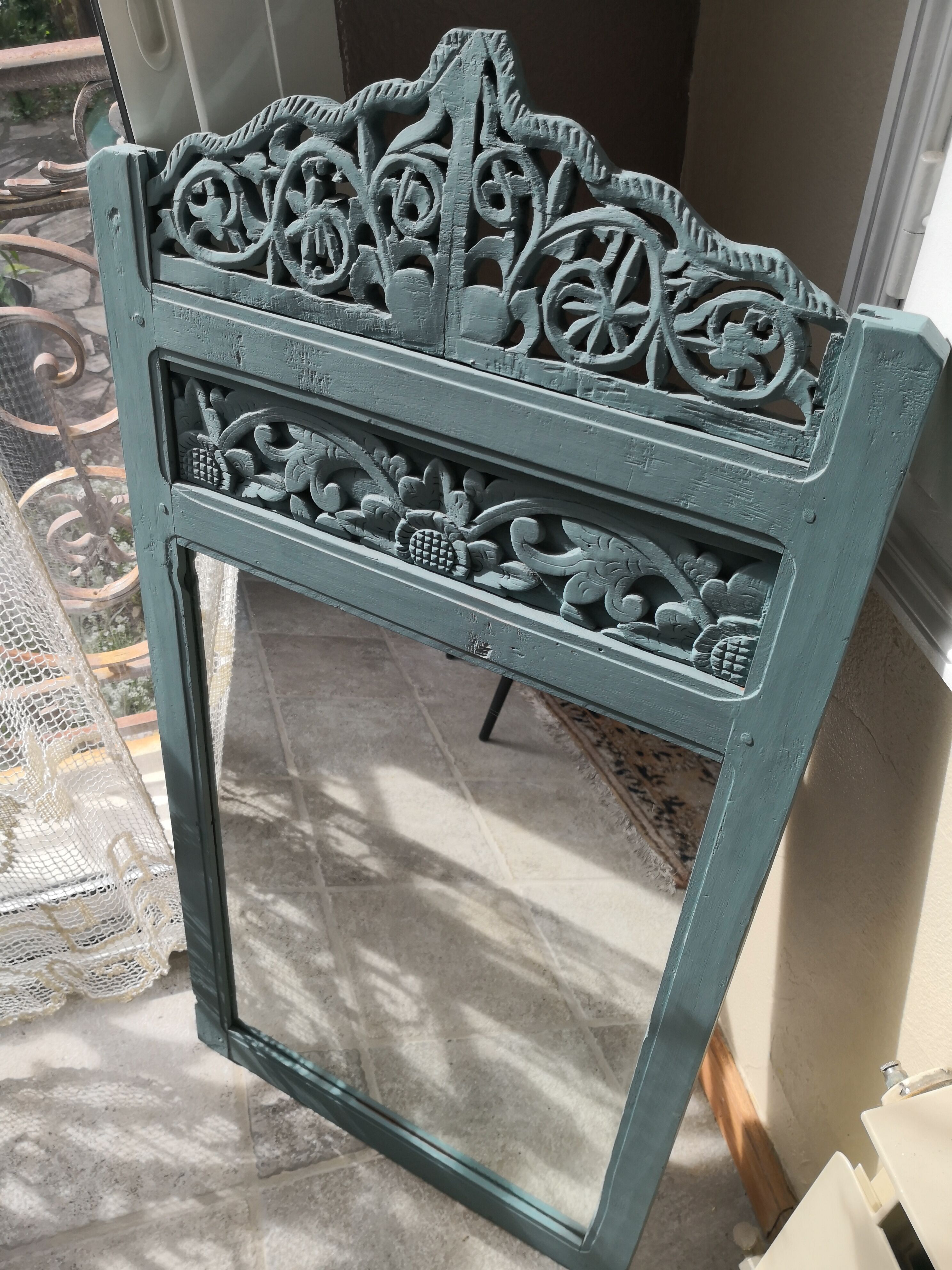 Miroir indonésien en teck 55x108cm