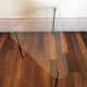 Table basse tripode verre et métal, années 50