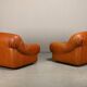 Rino Maturi Depositato Lounge Chairs in cognac leather for Mimo Padova