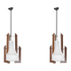 Ico Parisi. Pair of opaline pendant lights. 1960s.