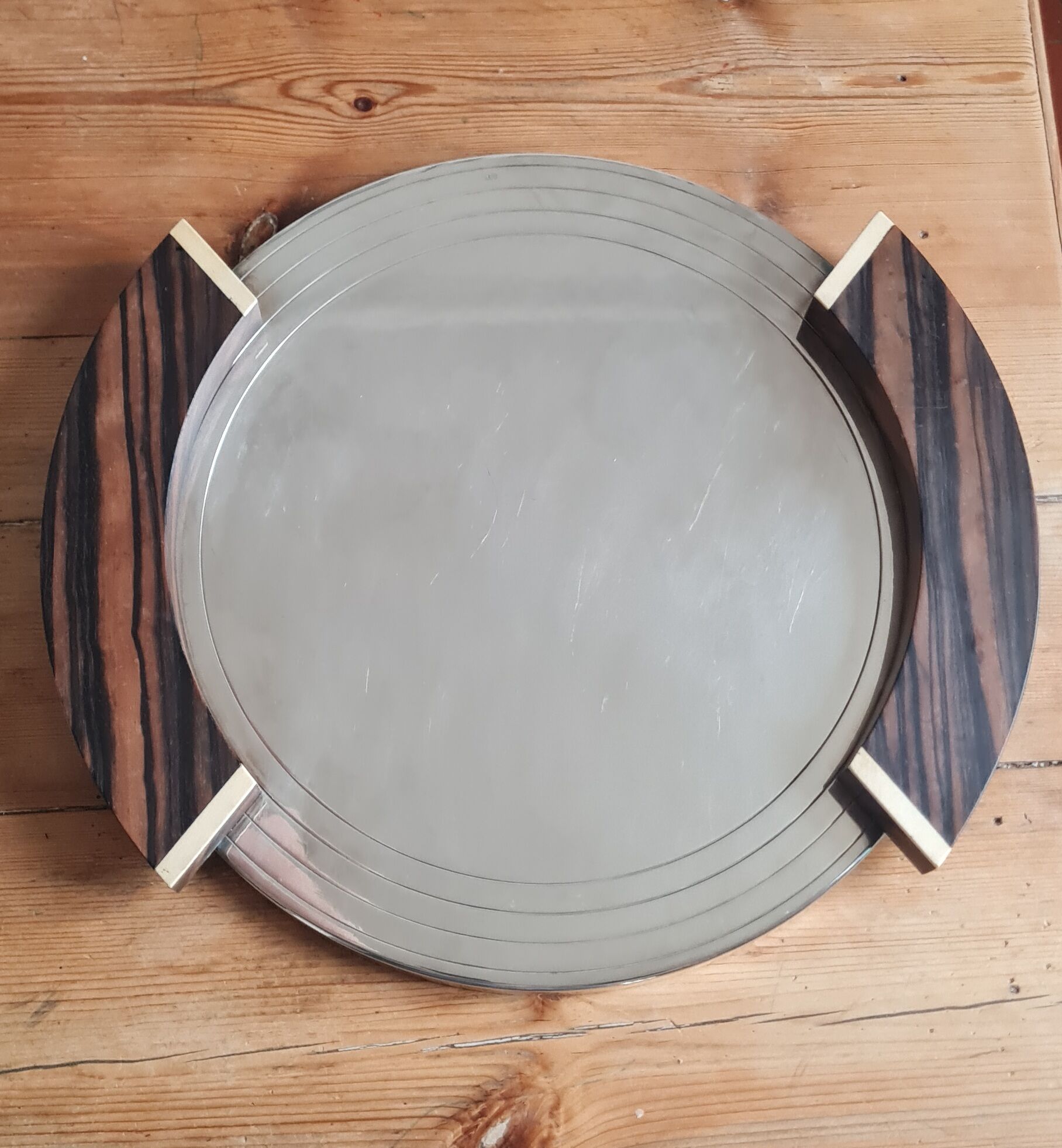 Plateau art déco en métal argenté