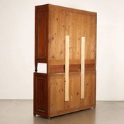 Vintage larch sideboard with sliding metal doors, Italy, 20th century