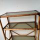Showcase shelf in vintage smoked glass bamboo