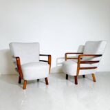 Paire de fauteuils art déco, noyer, hongrie - nouvelle garniture