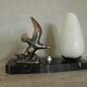 Lampe de table figurine oiseaux en marbre art deco