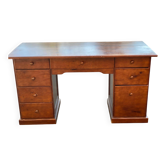 Bureau en bois massif pin avec 8 tiroirs