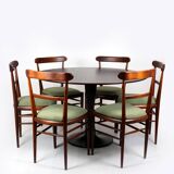 Restored Mid-Century Modern Dining Set, Czechoslovakia, 1960s, Set of 7