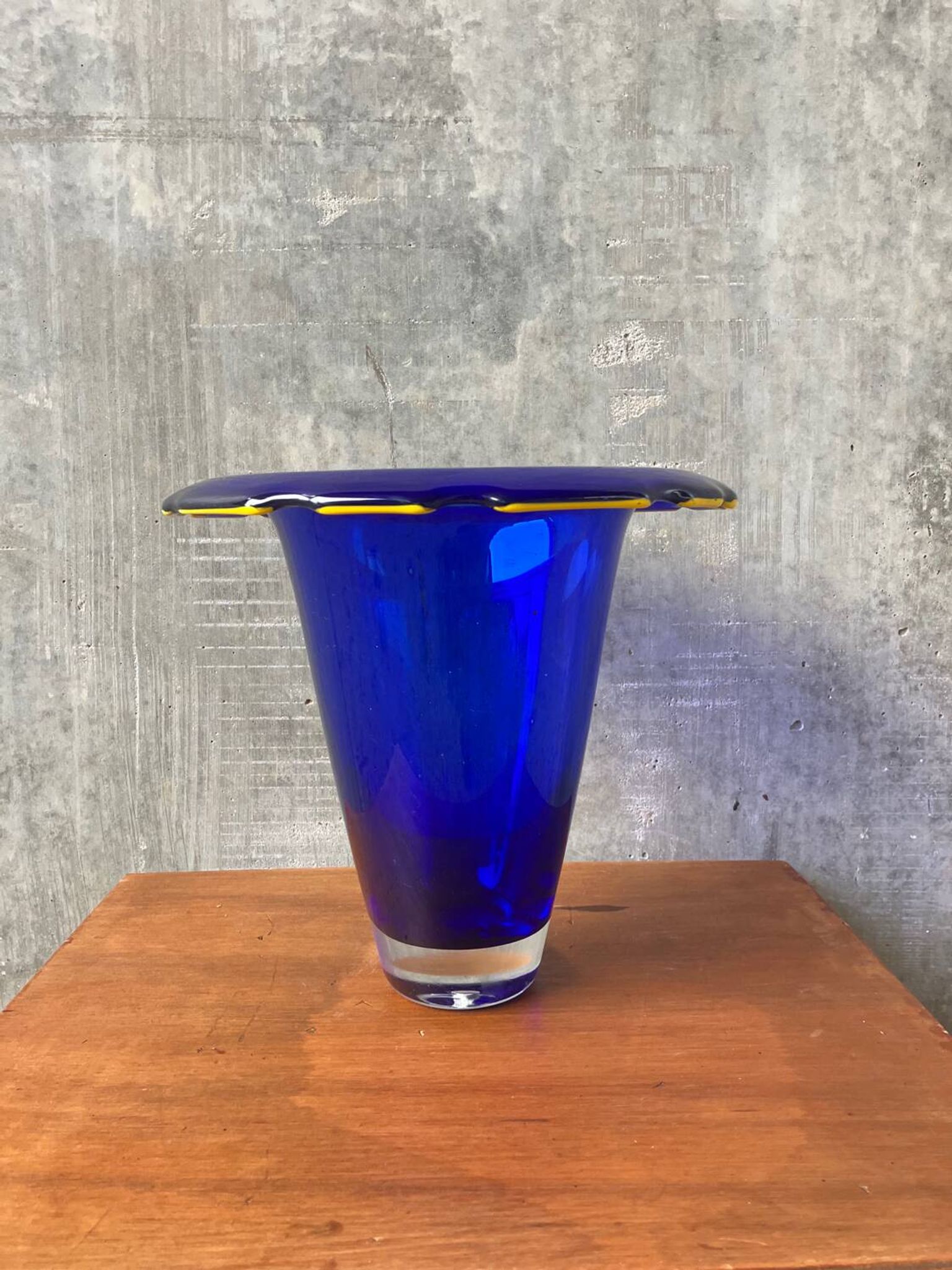 Large blue Murano glass vase 1960s