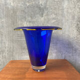 Large blue Murano glass vase, 1960s