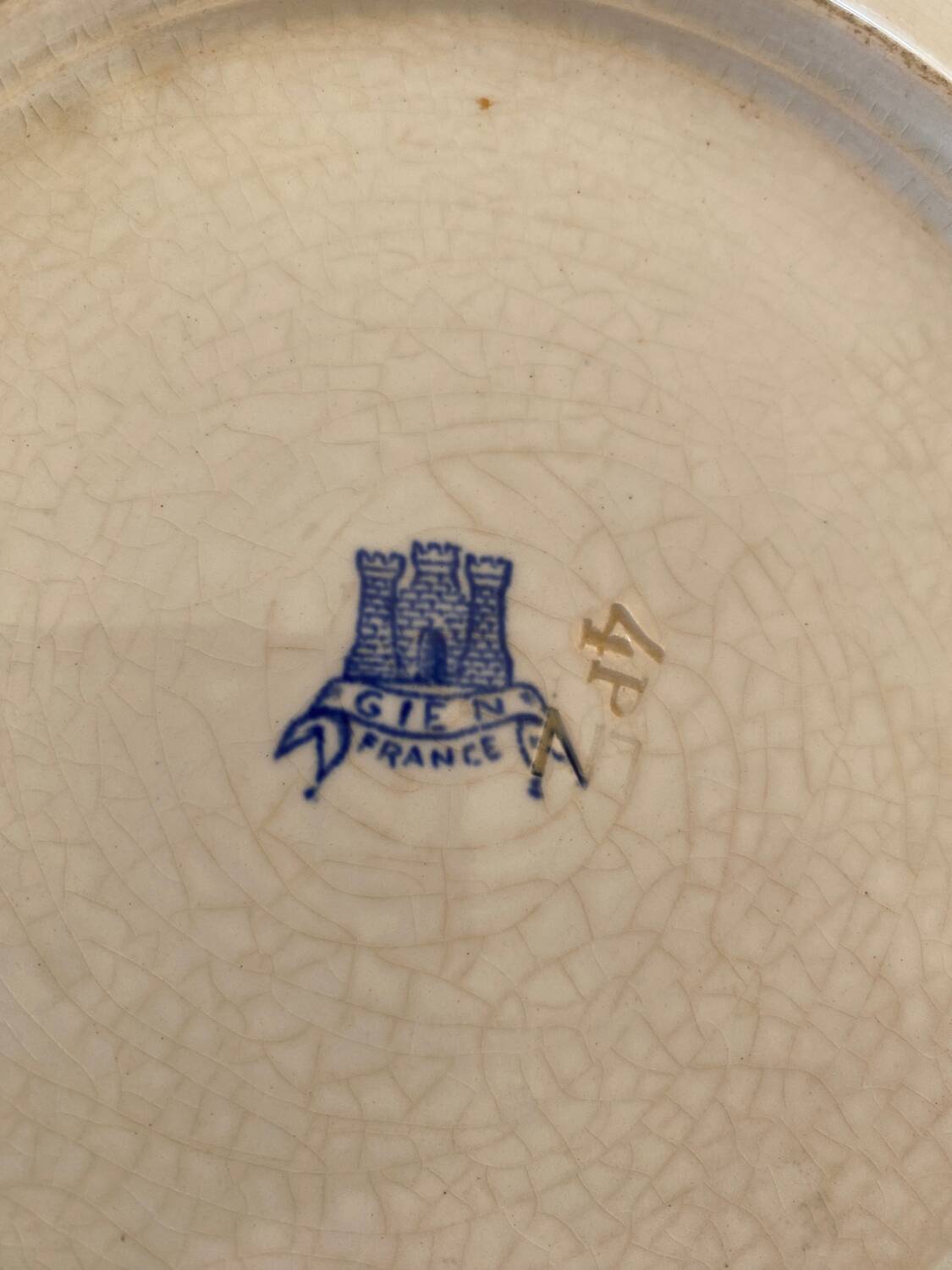 Large round and hollow dish from Gien